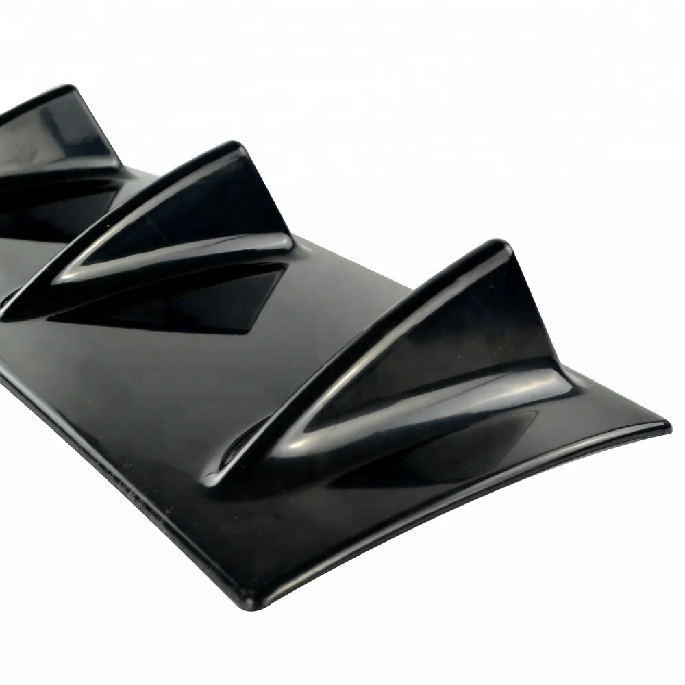 Универсальный черный 7 плавник Акулий плавник из АБС-пластика Стильный задний бампер для губ шасси диффузор спойлер