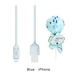 Maoxin unique beautiful Lollipop package design 1M cheap ip type c data usb cable micro usb