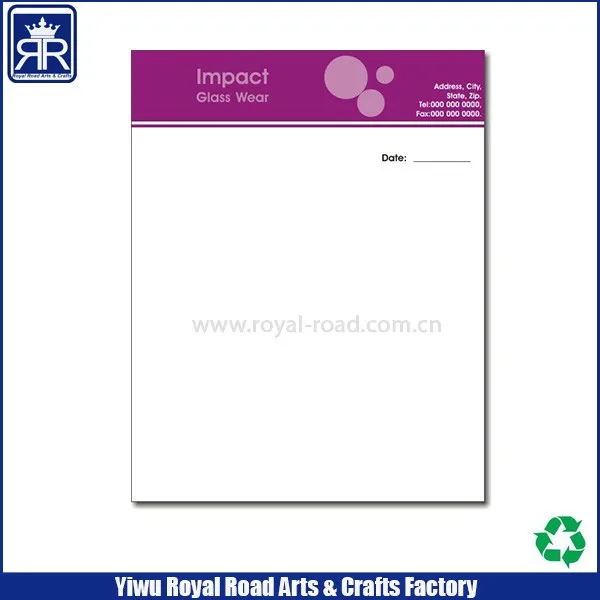 Offset Printing Custom made 80gsm A4 letterhead paper with company logo