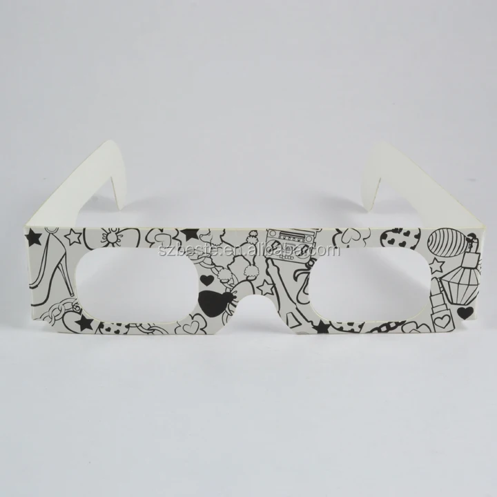 disposable 3d cardboard paper firework glasses in 3d