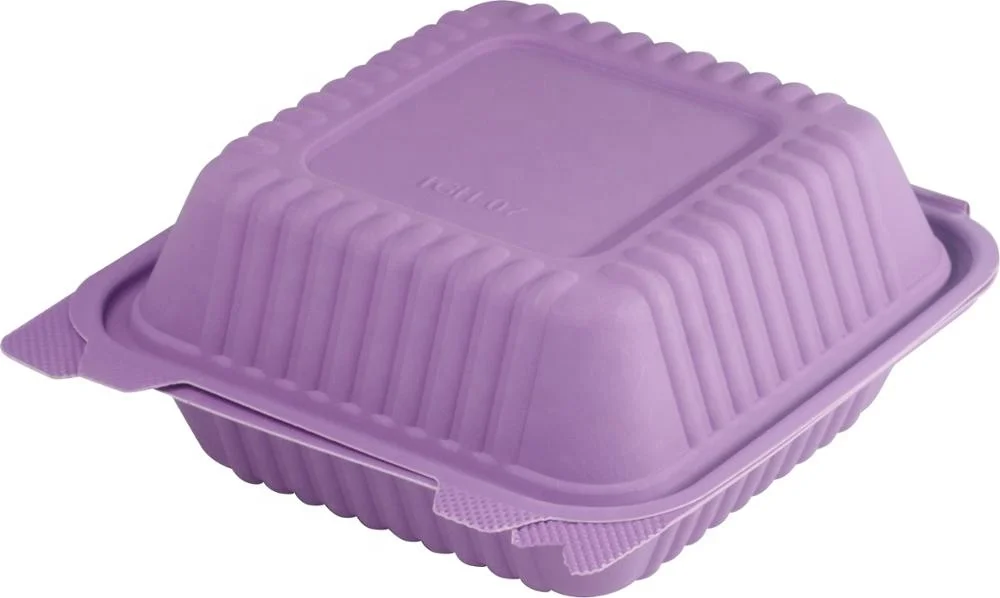 EcoNewLeaf  Disposable Corn Starch Biodegradable Food Packaging Lunch Box Clamshell Take Out Food Container