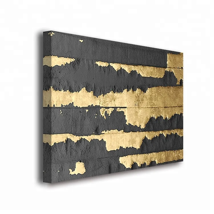 Abstract art picture on canvas with gold foil for wholesale