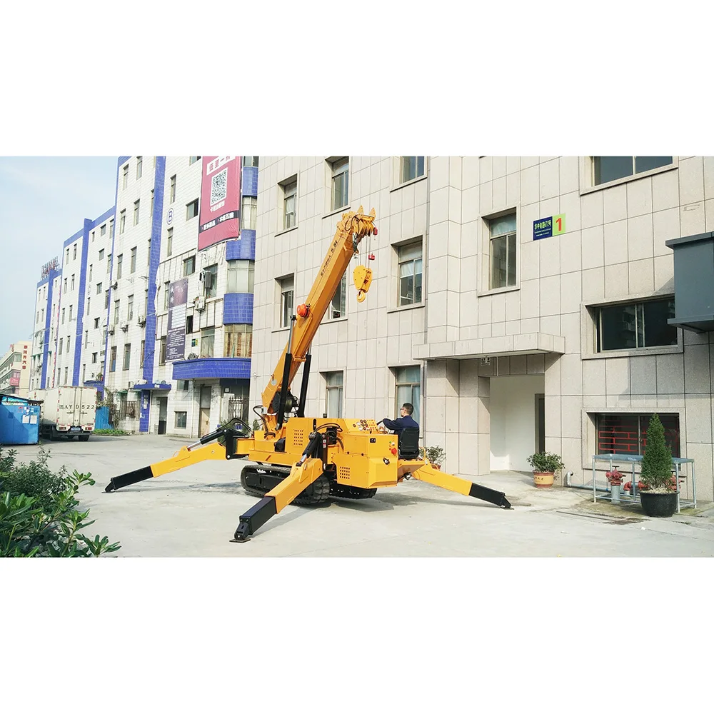 Narrow Space 5 Ton Mini Hydraulic 360 Degree Lifting Spider Crawler Crane