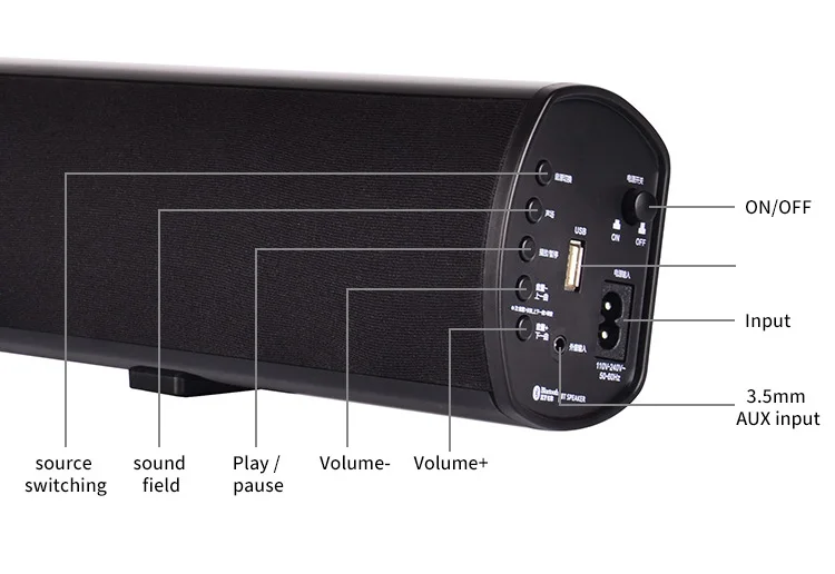 2.1 speaker computer and TV soundbar tweeters in walls with bluetooth low price