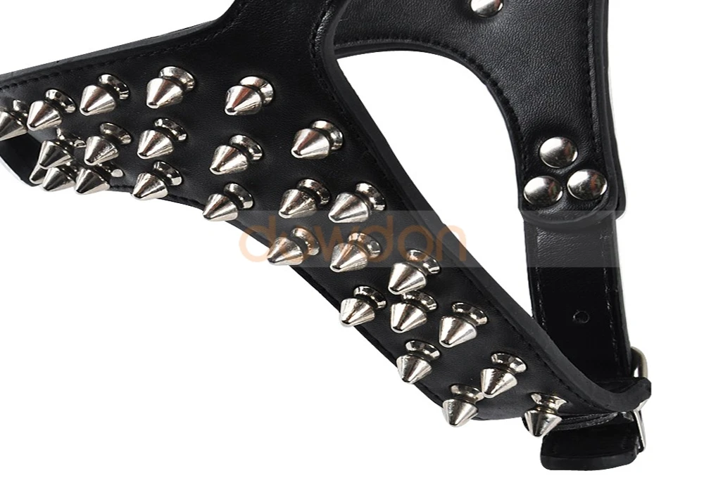Fashion Leather Spiked Dog Harness for Pitbulls