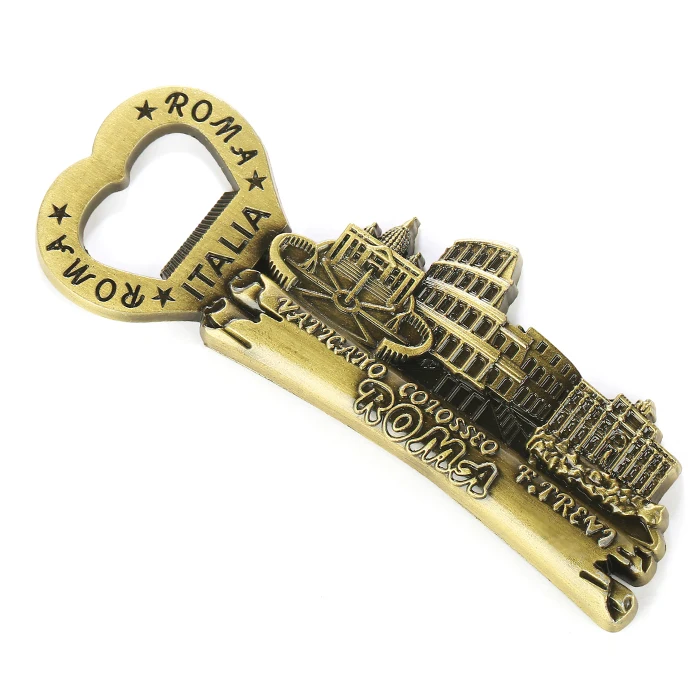 Custom different Rome Italy souvenir metal magnet bottle opener