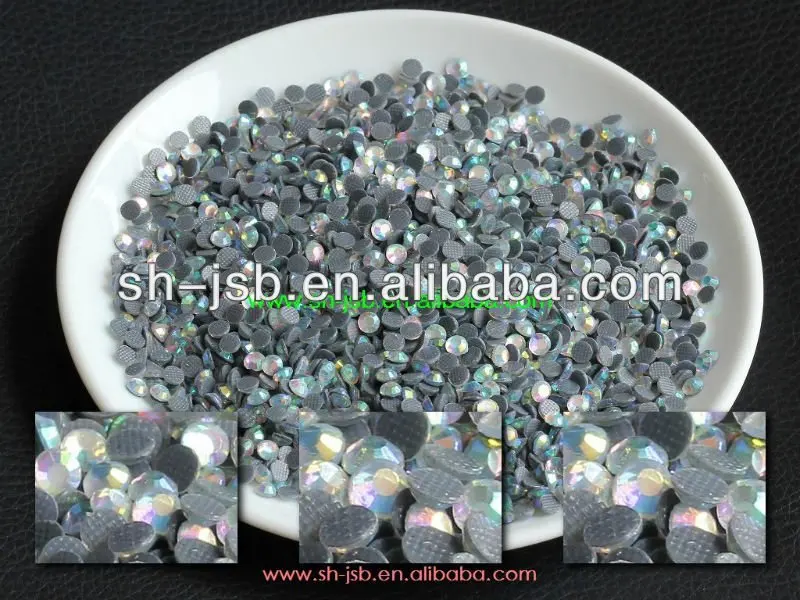 Crystal AB Rainbow  DIY hotfix  rhinestone back with glue glass beads