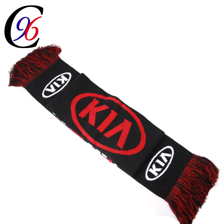 Hot selling custom jacquard soccer fan knit scarf