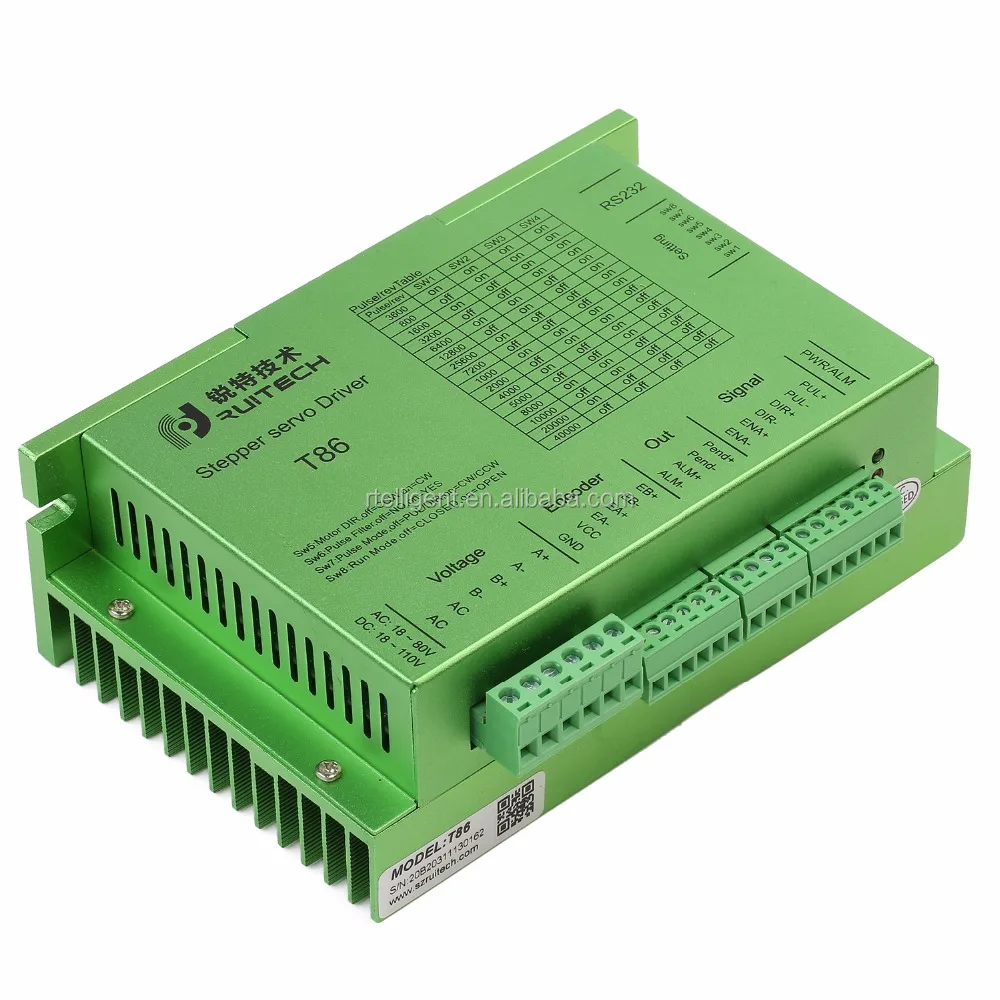 Двухфазный гибридный шаговый драйвер с замкнутым контуром T86