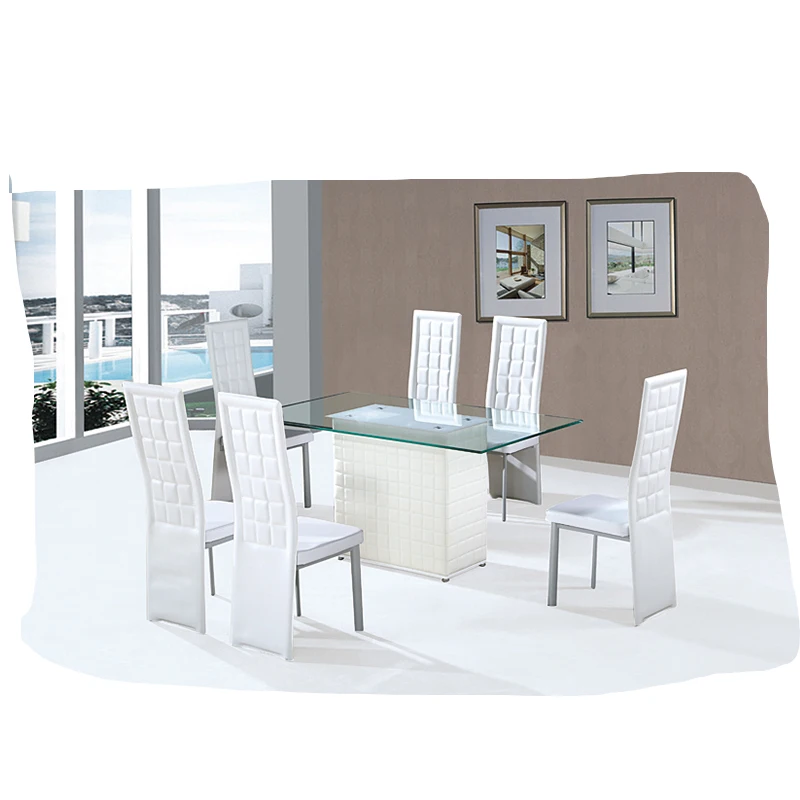 Оптовая продажа, китайская мебель для столовой, на 6 или 8 персон, стеклянные столы, обеденный стол, набор итальянский
