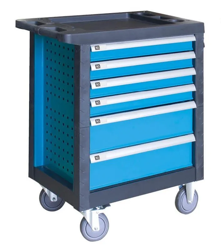 
heavy duty steel locker cabinet trolley toolbox with six drawers, plastic frame 