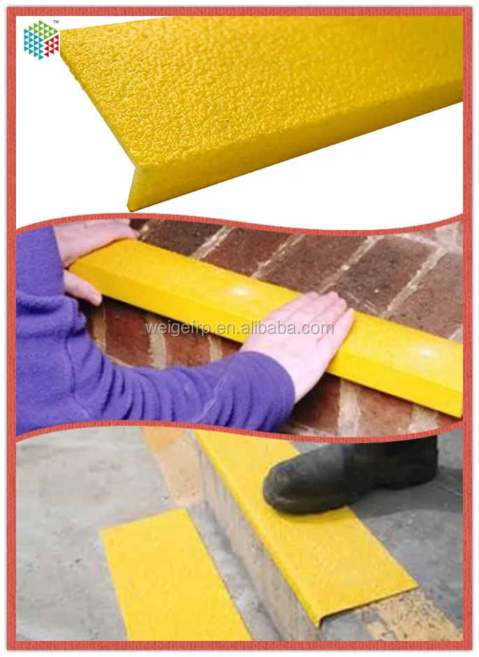 high impact resistant anti slip frp stair nosing