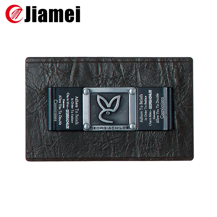 custom jeans leather patches with metal logo