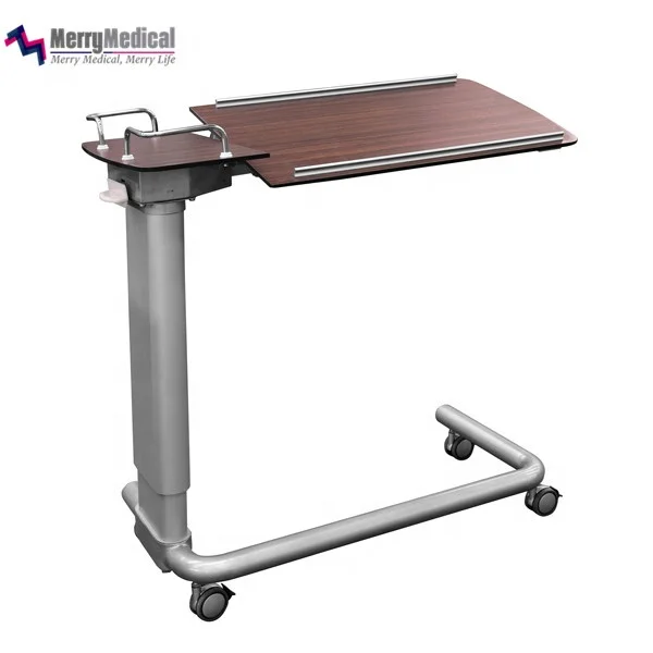 
Yellow Medical gas spring adjustable TILT TOP OVERBED TABLE 