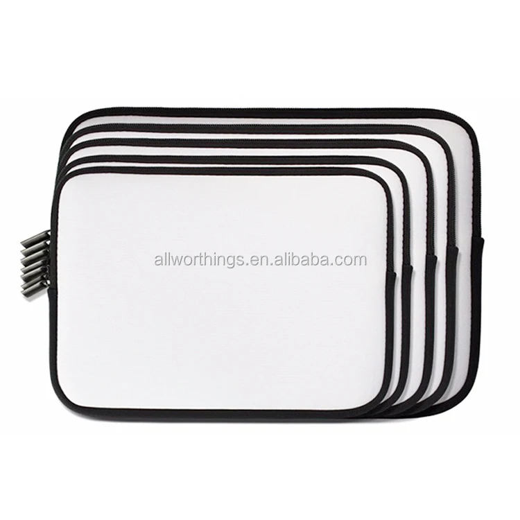 White blank neoprene laptop bag sleeve for sublimation