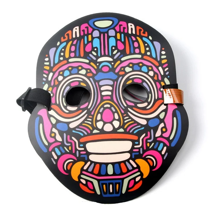 T-worthy Light Up Cool Masquerade Event Party Sound Activated LED EL Panel Mask