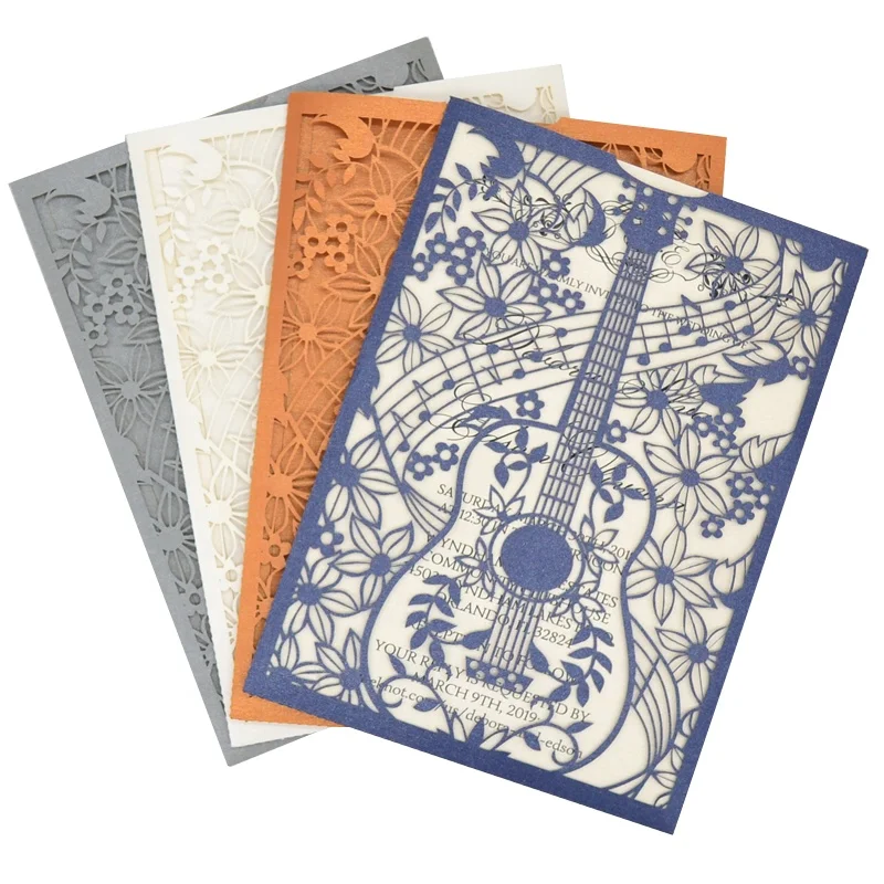 quinceanera invitations guitar wedding invitation cards models laser cut unique invitation card wedding