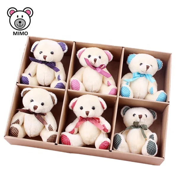 10 PACK New Christmas Gift Set Soft Toy Mini Teddy Bear Keychain Various Custom Cute Stuffed Animal Mini Bear Plush Wholesale