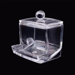 Clear Acrylic Cotton Swabs Organizer Box Cosmetic Q-tip Storage Holder Makeup Storage Box Portable Cotton Pads Container