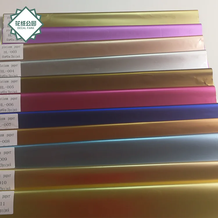 
Florist Supplies High Quality Custom Brand Name Gold Foil Flower Gift Wrapping Paper 