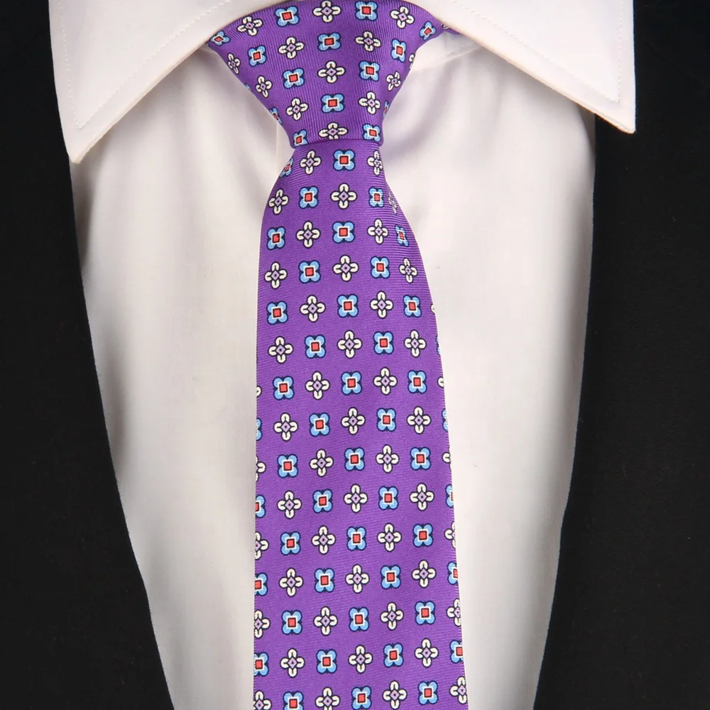 Man Fashion Handmade Pink Purple Paisley Floral 100% Real Silk Neck Tie
