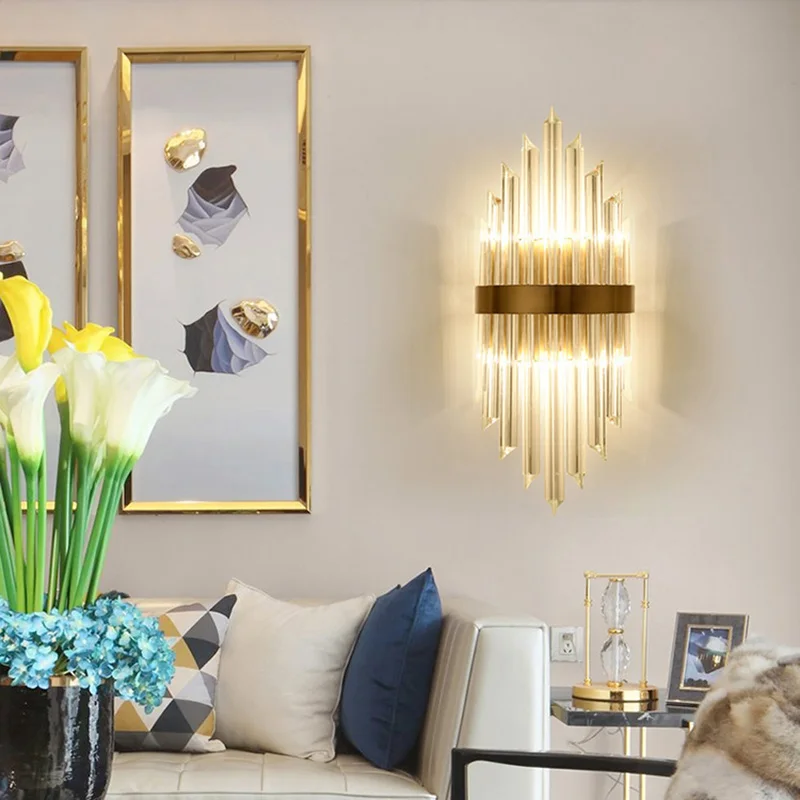 Creative E14 crystal bedside lamp led wall light  living room aisle lights wall lighting