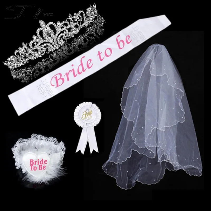 Nymph код для невесты атласный пояс свадебная корона набор знаков с вуалью декоративные знаки аксессуары