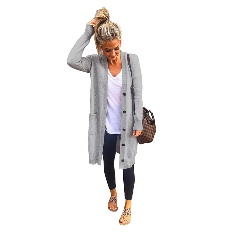 OEM ODM Wholesale M8286 fashion loose women wool blend knit blank cardigan sweaters for women white wool cardigan sweater