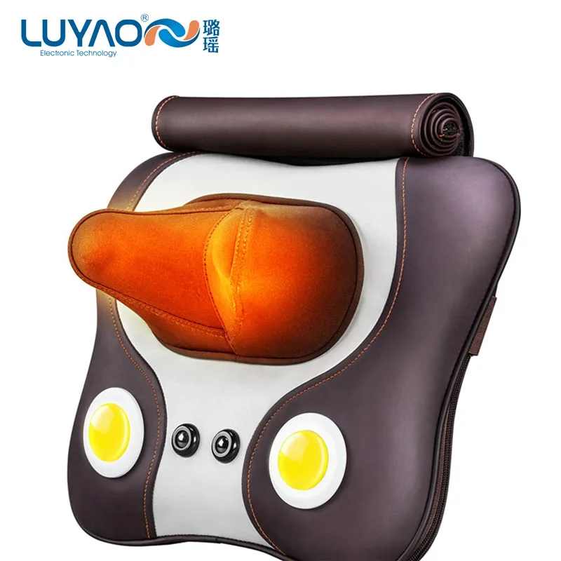 LUYAO Roller Back Magnet Heating Neck Massage Pillow