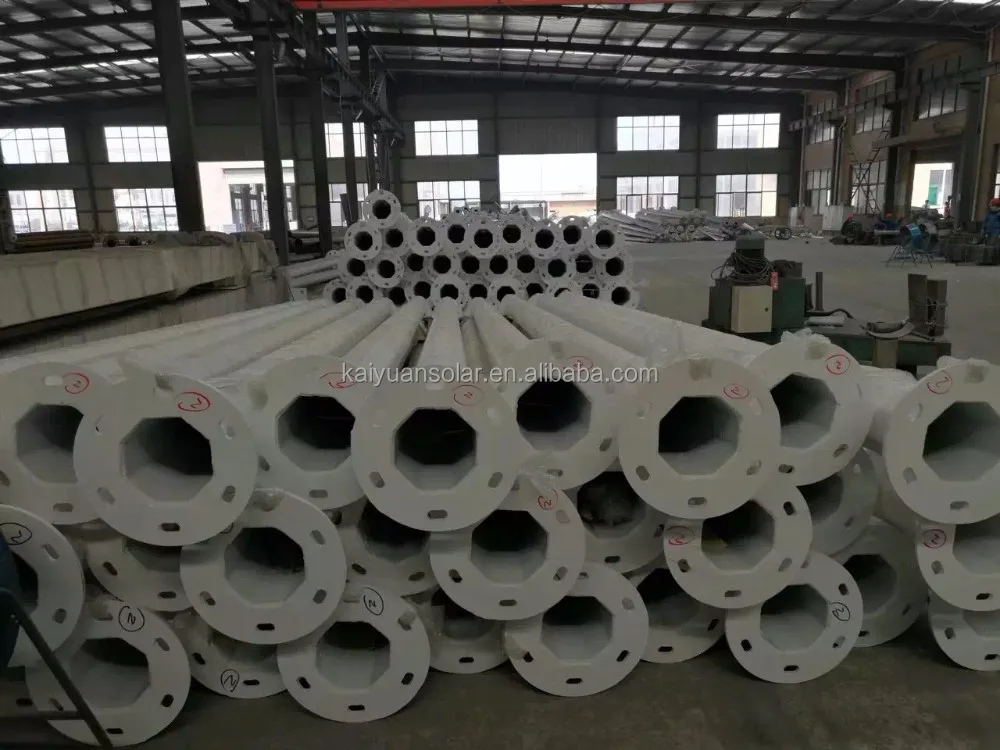Hexagonal Galvanized  Pole Highway Light Poles for Solar Street Light