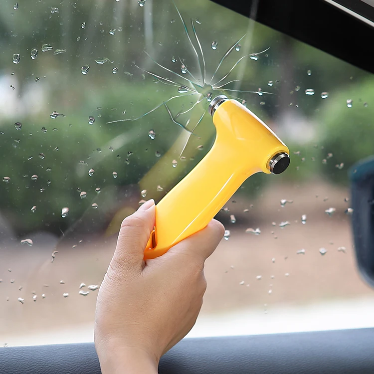 2-in-1 Window Glass Breaker and SeatBelt Cutter Auto Car Safety Hammer