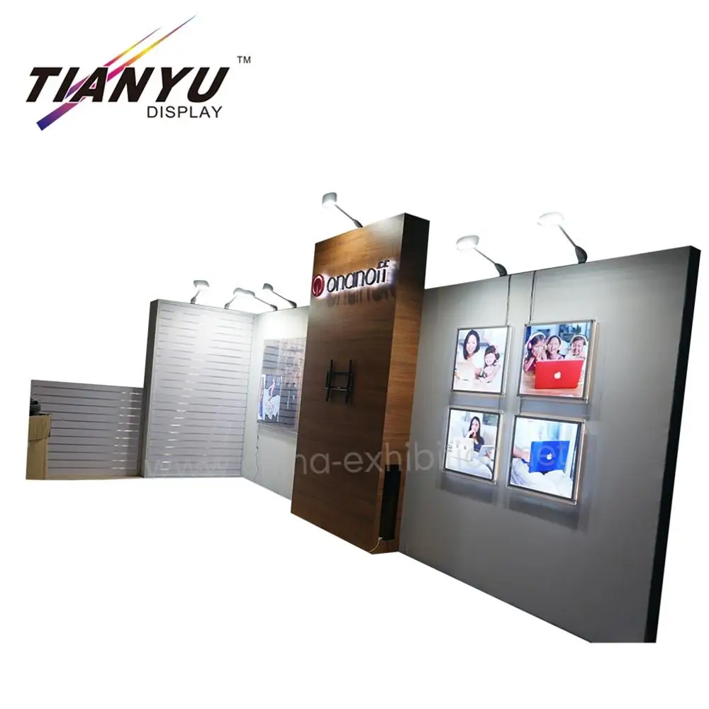 Tian Yu offer  eye catching wooden exhibition booth system modular wooden coated expo stand