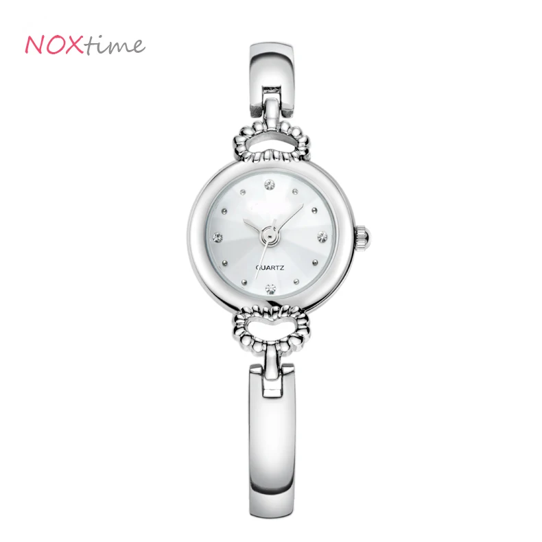 silver watch with black face lady watch stainless steel bracelet fashion jewerry lady watch