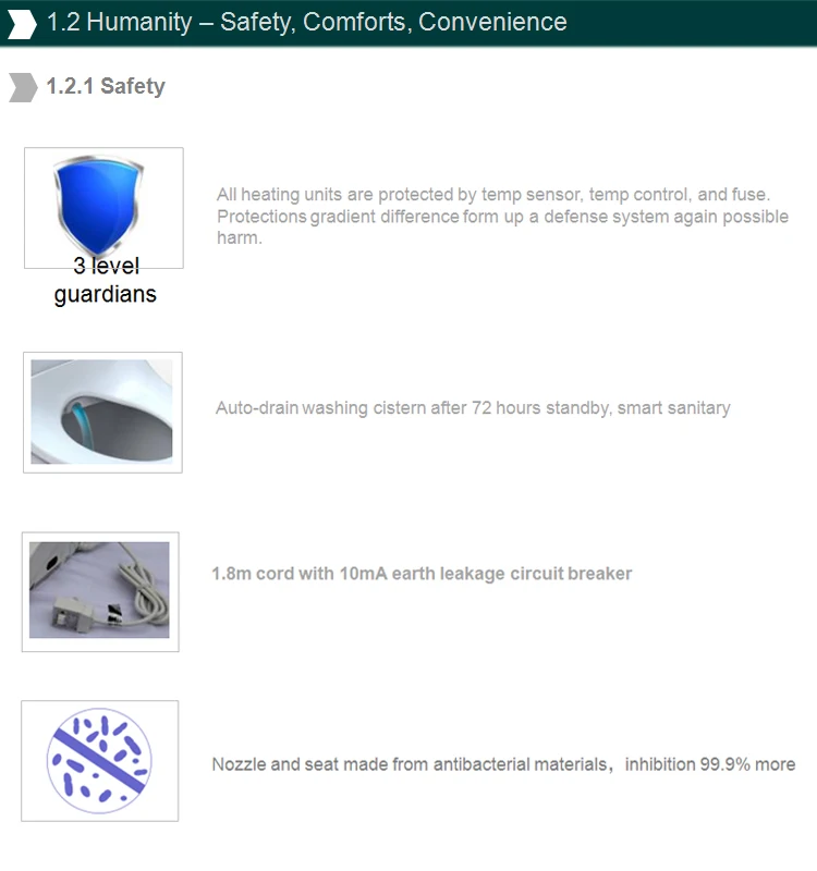 Europe standard bathroom plastic elongated open front automatic operation plastic smart intelligent toilet bidet seats cover wit