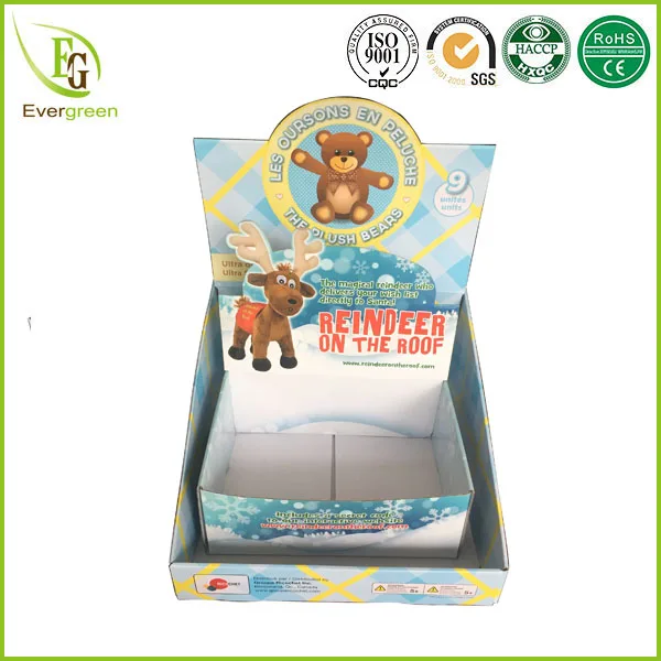 
paper material 4 color printing custom design cardboard counter top display boxes 