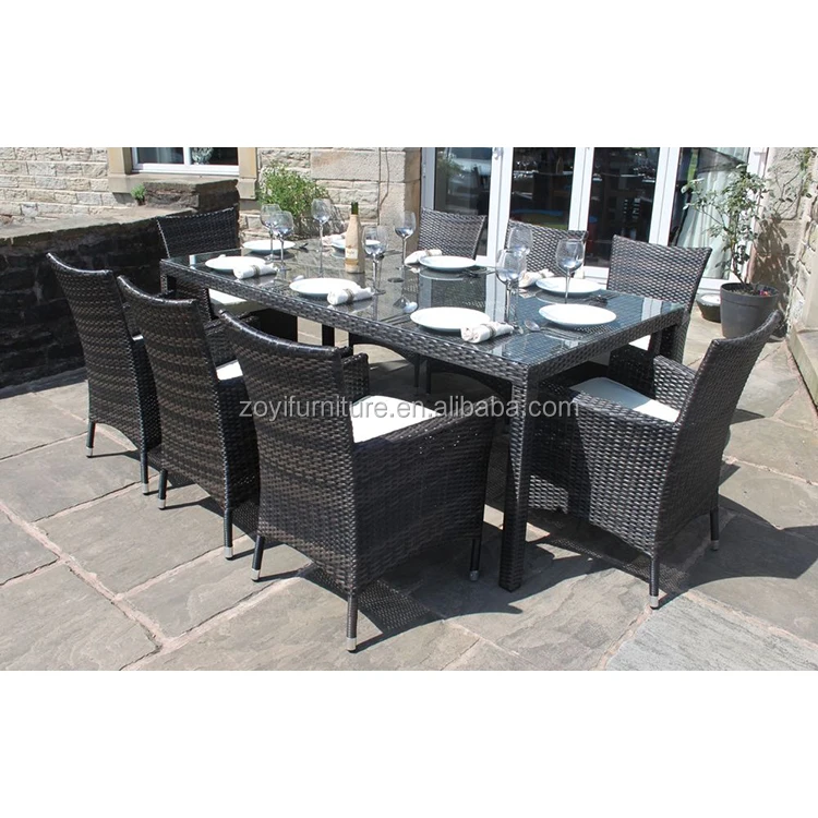 
Rattan Modern Customized Outdoor Restaurant Set Frame Furniture Garden dinning set 