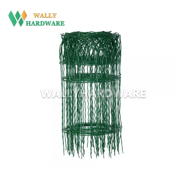 
SRL6005 Green Scroll Top Pvc Plastic Coated Galvanized Twisted Double Loop Woven Garden Wire Fence Fencing 
