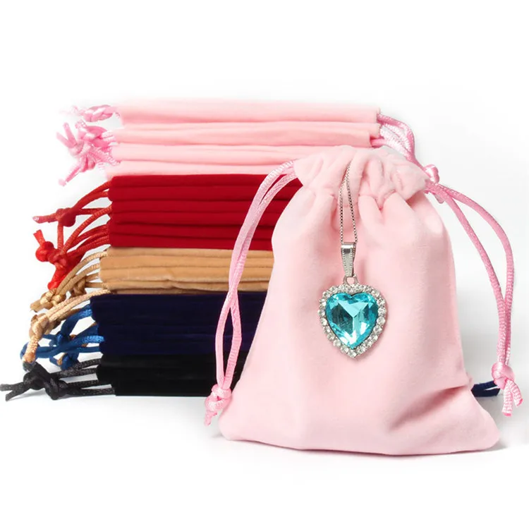 Custom Logo Drawstring Hot Stamp Velvet Bag