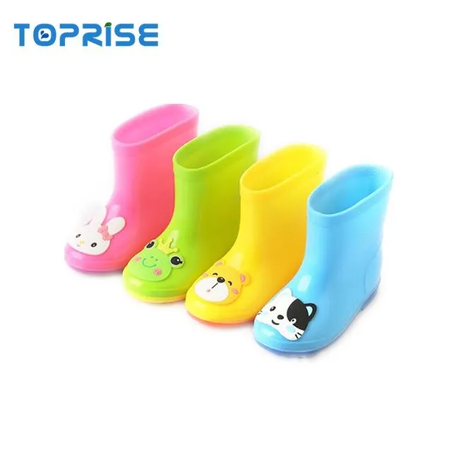Милые детские резиновые сапоги из пвх на шнурке с мультяшным принтом животных для мальчиков и девочек