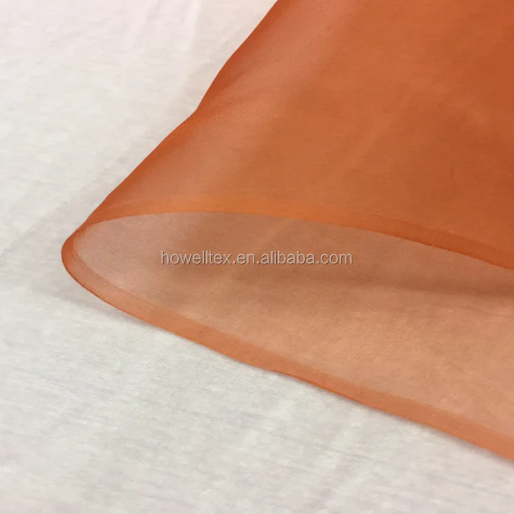 Factory direct 100 raw silk fabrics Purple Organza 6mm fabric Crispy for wedding dress