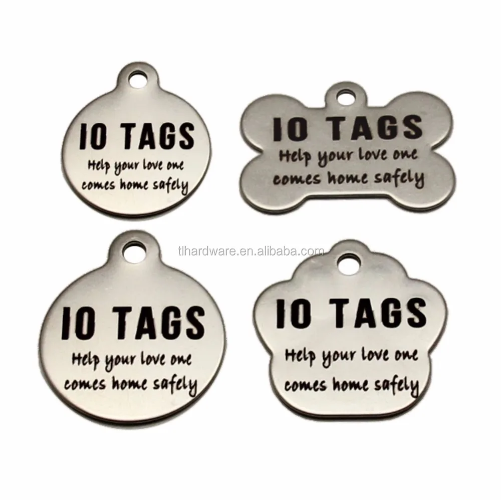 Factory wholesale zinc alloy dog paw tag stainless steel cat tag Custom Pet Dog ID Metal Tag With Engraving Logo