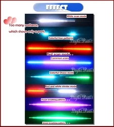 Tcart auto lighting strip 12v 54cm RGB color change 5050 chip Car grid decoration warning Led knight rider scan light