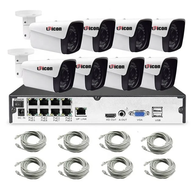  Система видеонаблюдения 8 каналов 1080 пикселей 2 Мп IP-камера облако POE NVR система ночного видения