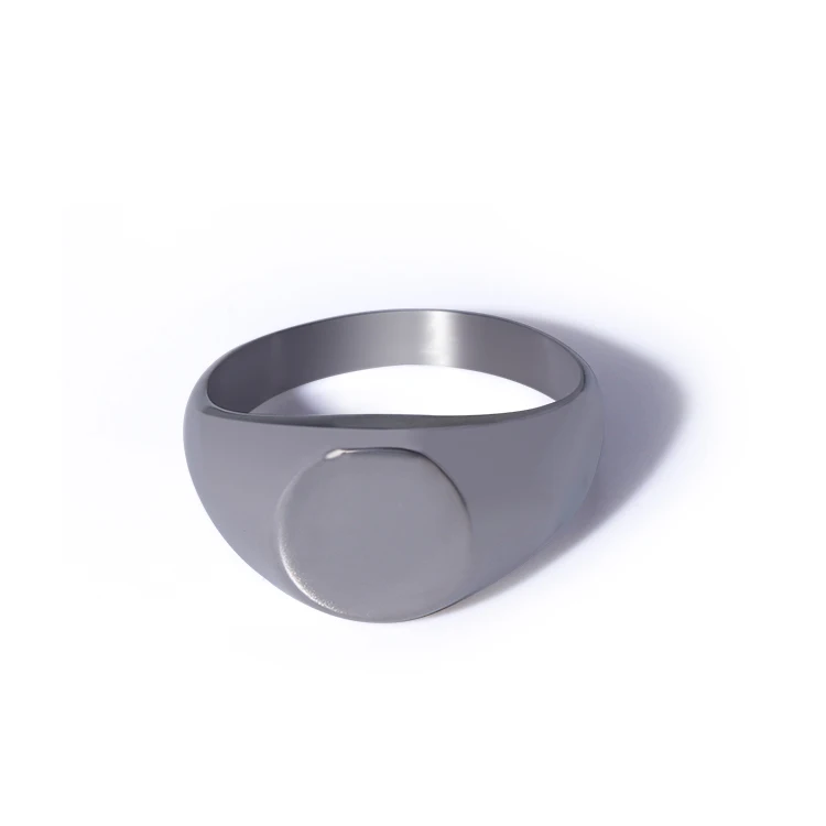 Custom Jewelry Round Stainless Steel Ring Blank Engraved Sign Simple Rings For Men