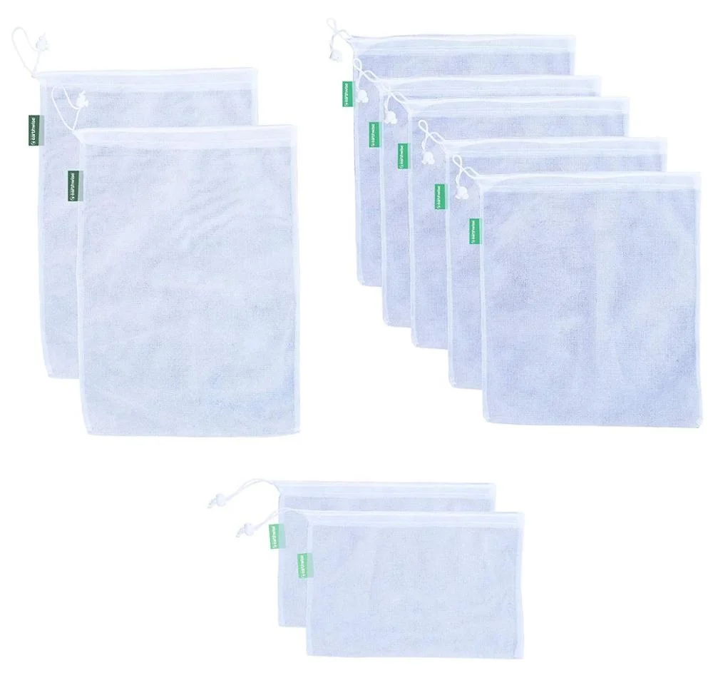 
Многоразовые сетчатые продуктовые сумки, нейлоновые сетчатые упаковочные сумки на шнурке, нейлоновые сетчатые мешки для фруктов 