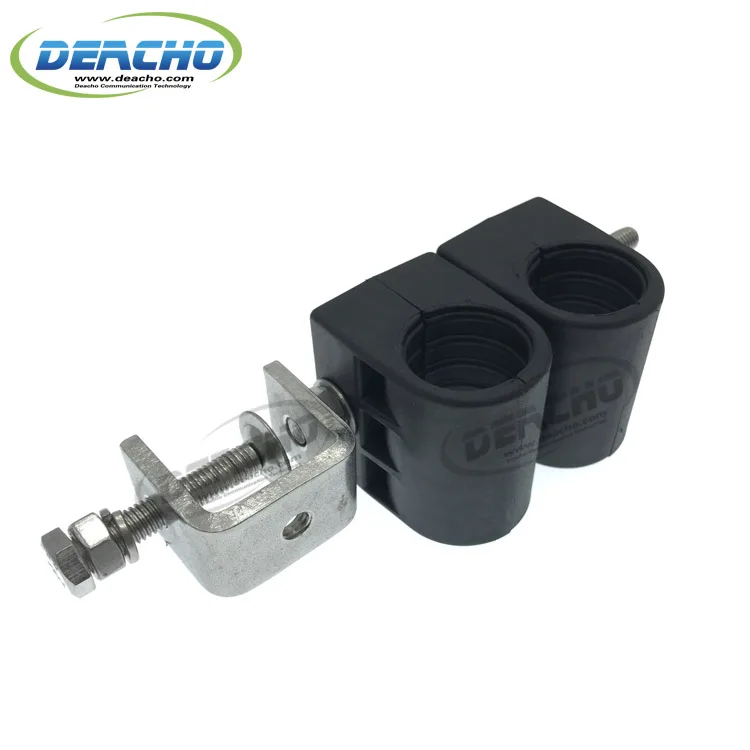 Cable block rf feeder coaxial cable clamp with rubber grommet for 19.5-20.5 mm cable in wireless tower