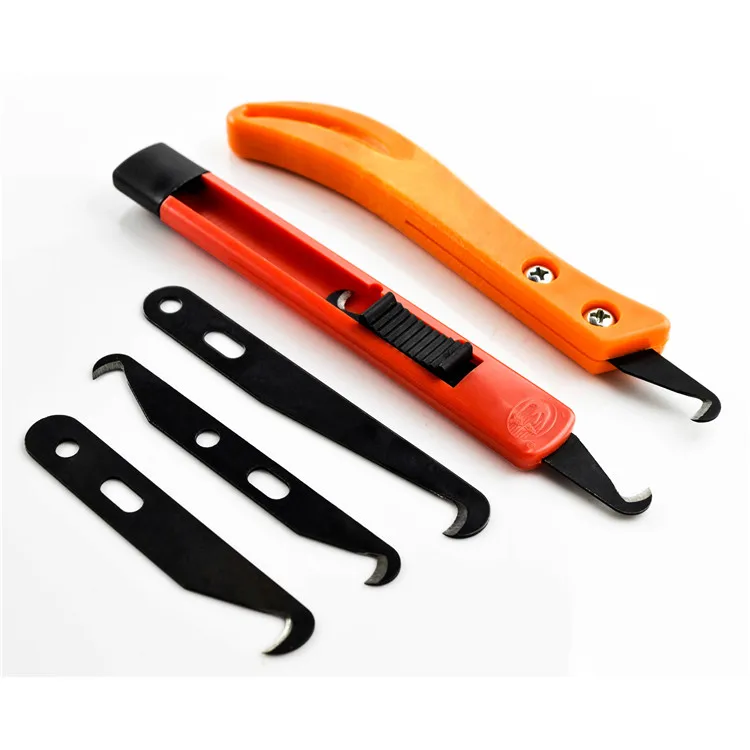 Heavy Duty Retractable Hook Cutter Knife for Flat Yarn