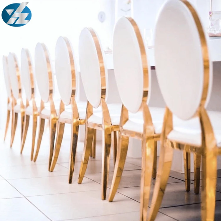 Новейшая модель королевских золотых свадебных стульев с круглой спинкой