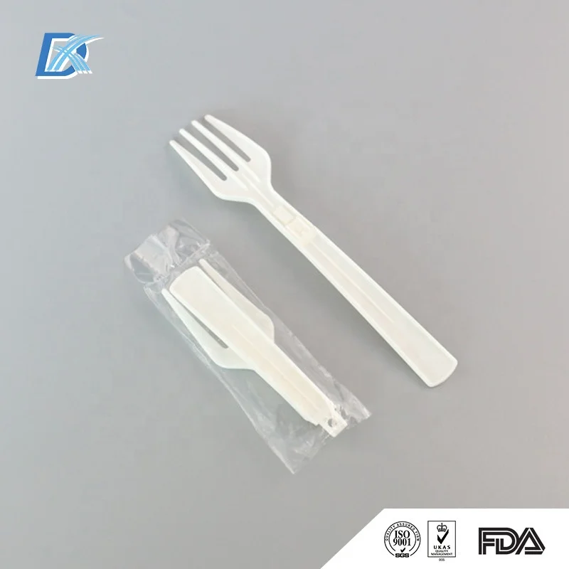 Portable Instant Noodle Fork Disposable Plastic Folding Fork
