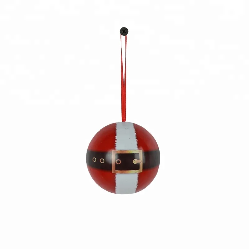 Cheap red Christmas tin balls hanging ornaments manufacturer Wholesale